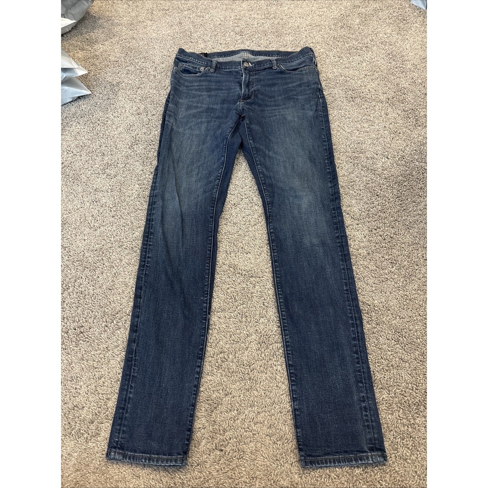 Abercrombie & Fitch Felix Jeans Mens 34x36 Super Slim Stretch Dark Wash Denim